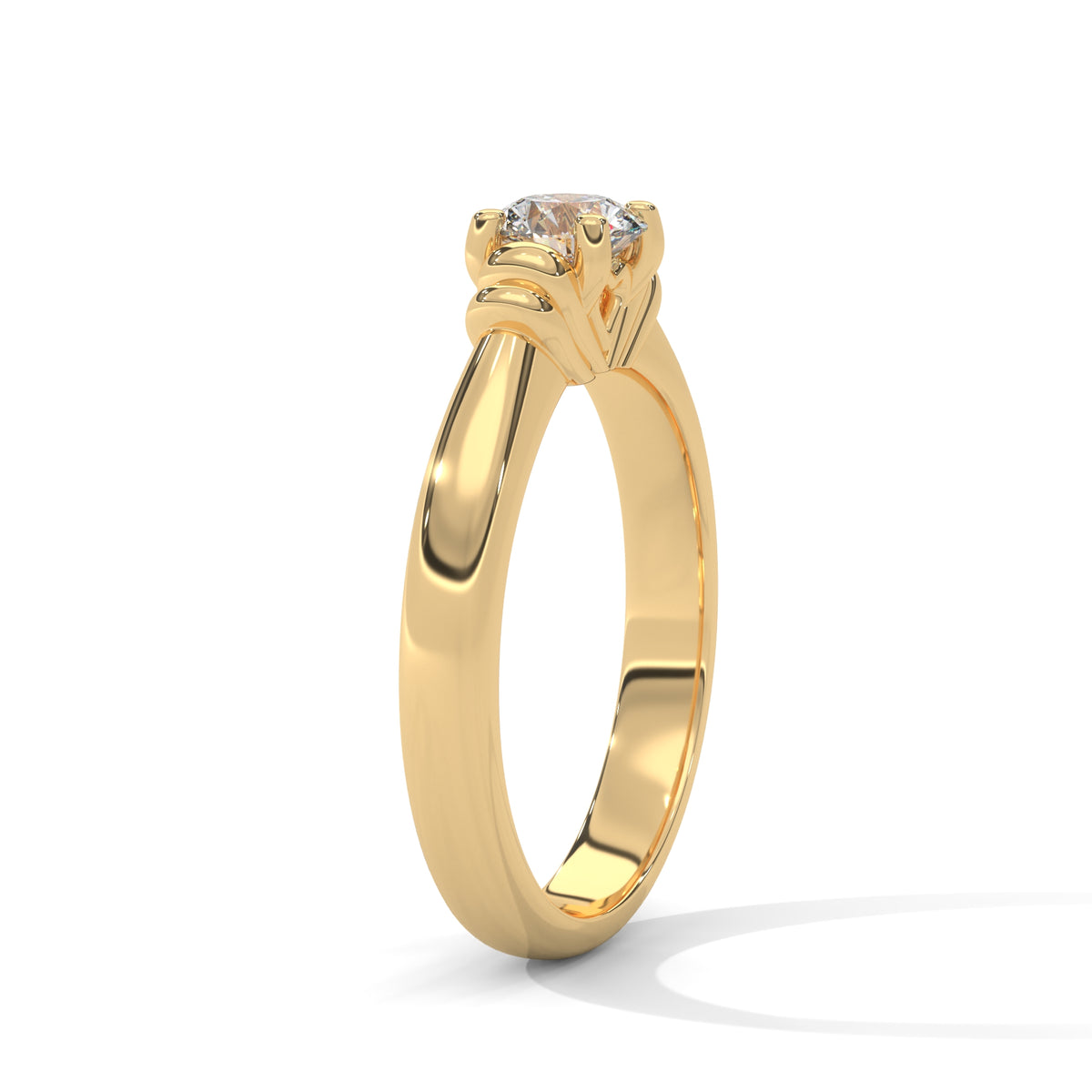Crown Heart Solitaire Ring