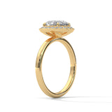 Oval Halo Radiance Solitaire Ring