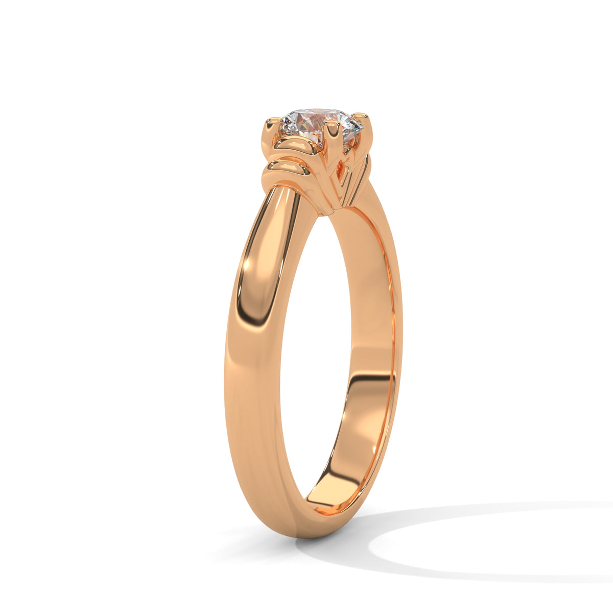 Crown Heart Solitaire Ring