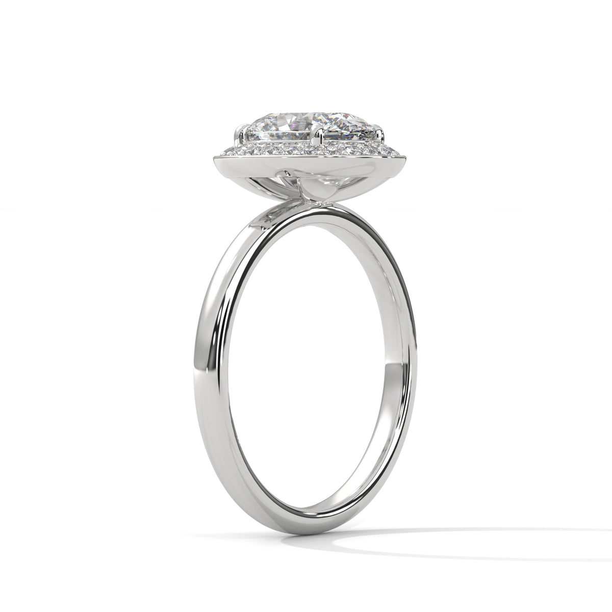 Oval Halo Radiance Solitaire Ring