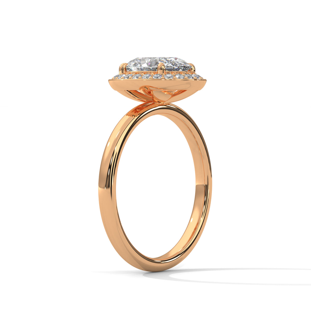 Oval Halo Radiance Solitaire Ring