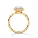 Oval Halo Radiance Solitaire Ring