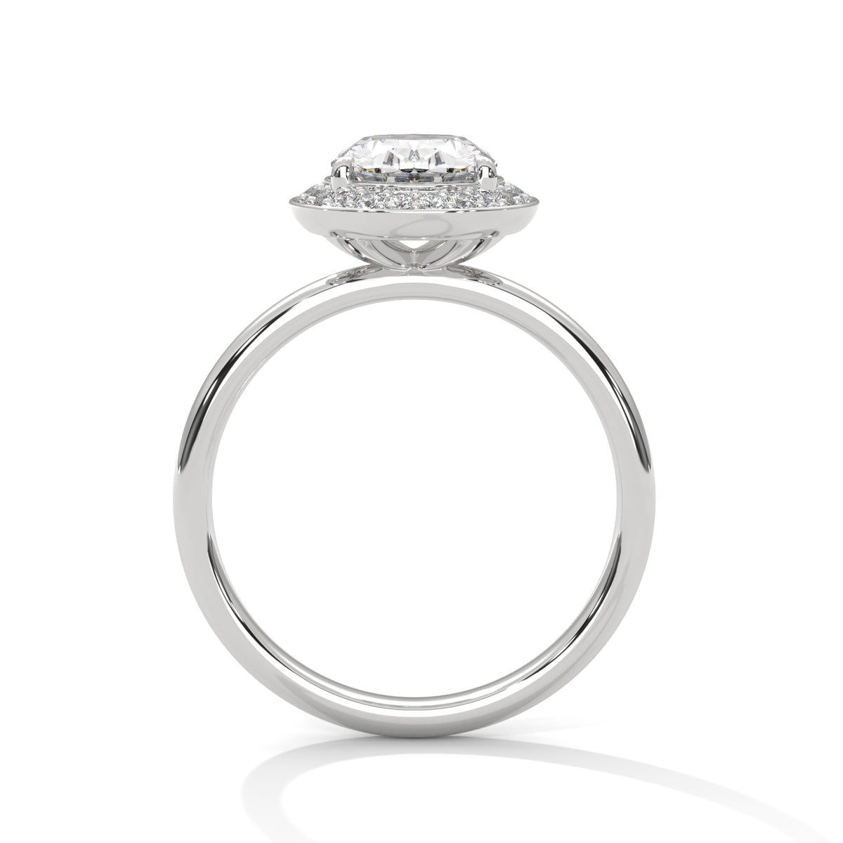 Oval Halo Radiance Solitaire Ring