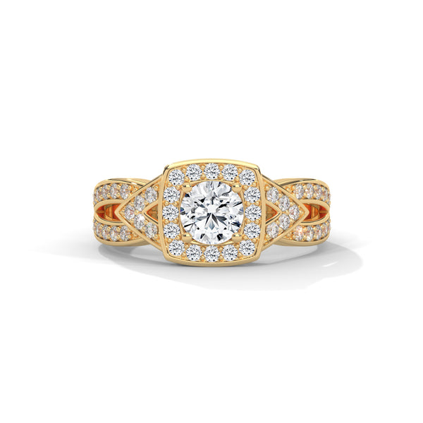 Crossweave Halo Bridal Ring