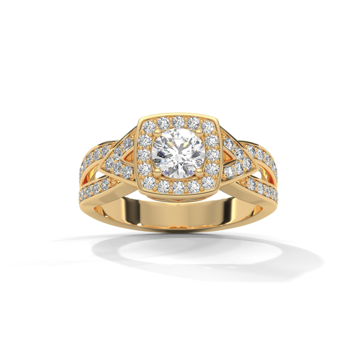 Crossweave Halo Bridal Ring