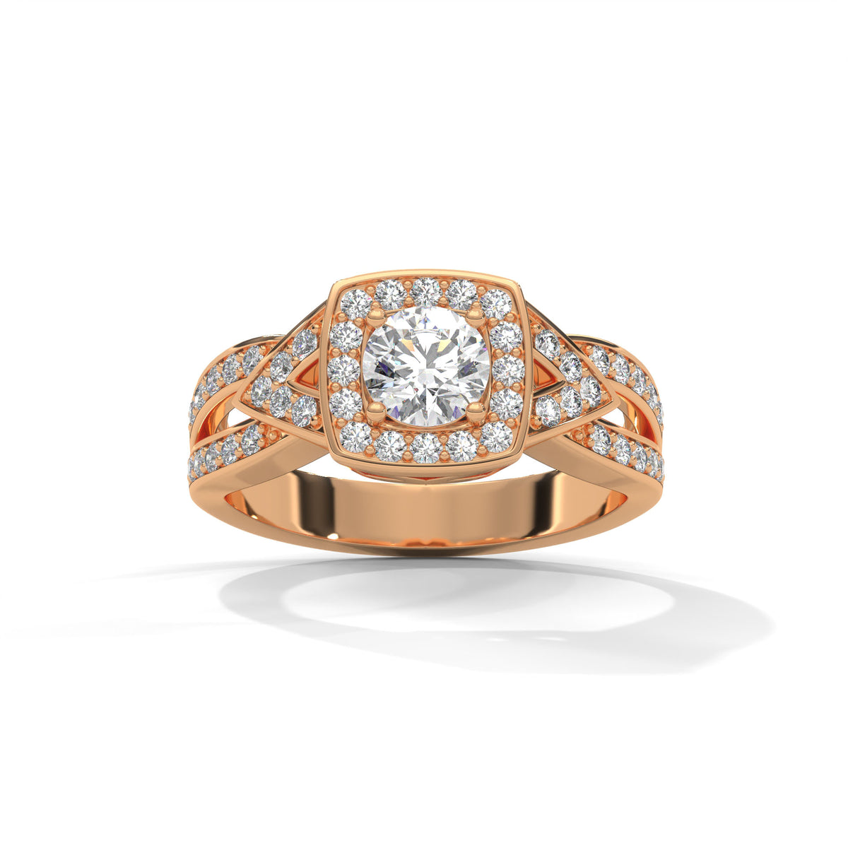Crossweave Halo Bridal Ring