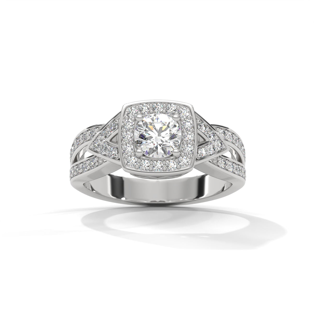 Crossweave Halo Bridal Ring