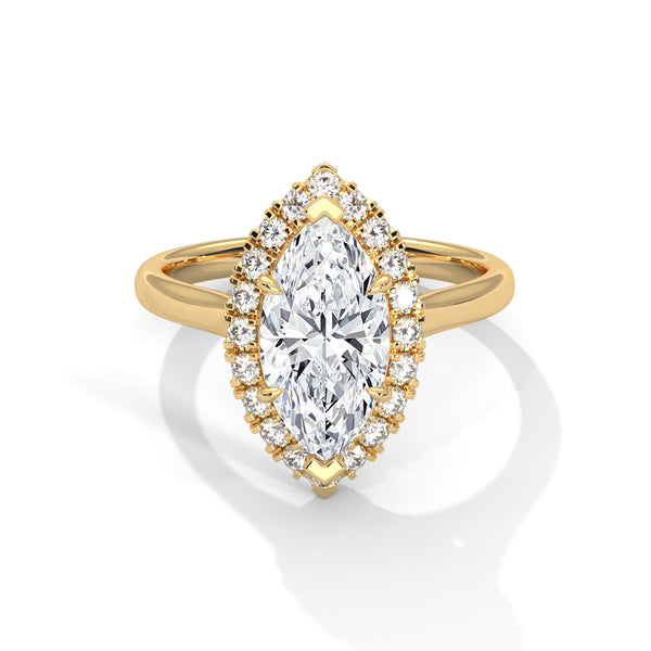 Celestial Marquise Halo Ring