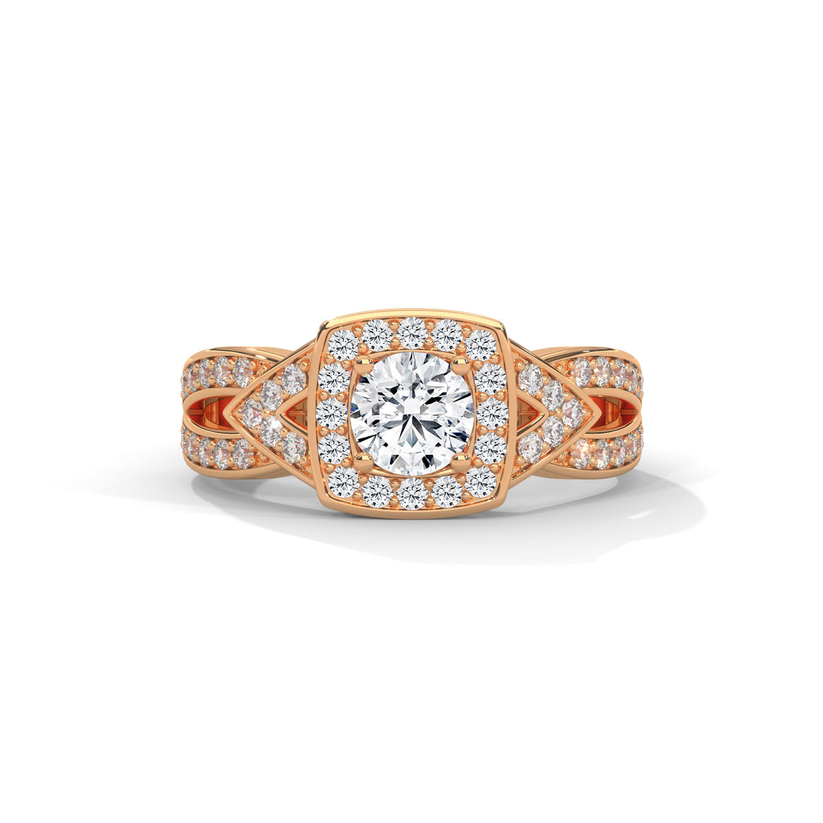 Crossweave Halo Bridal Ring