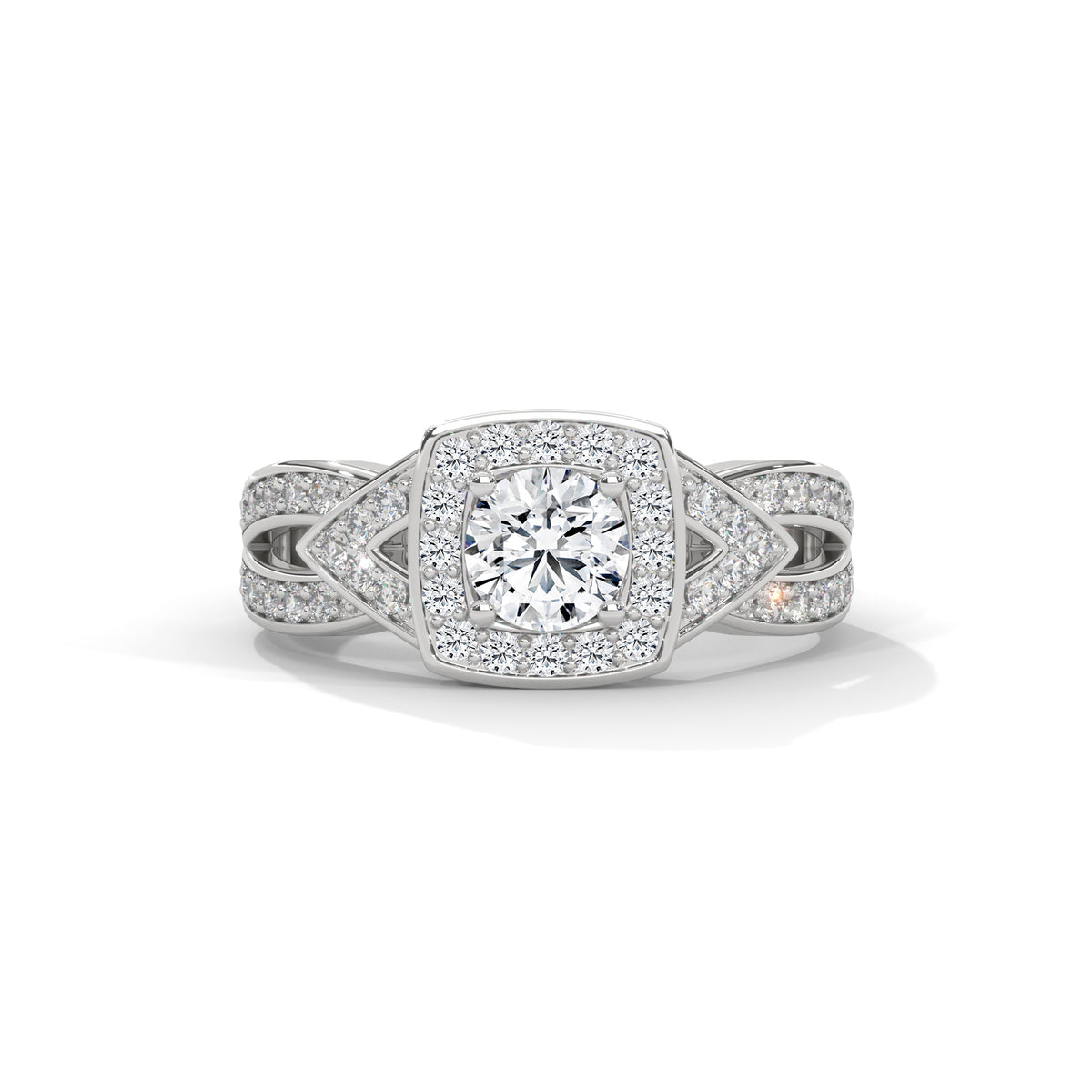 Crossweave Halo Bridal Ring