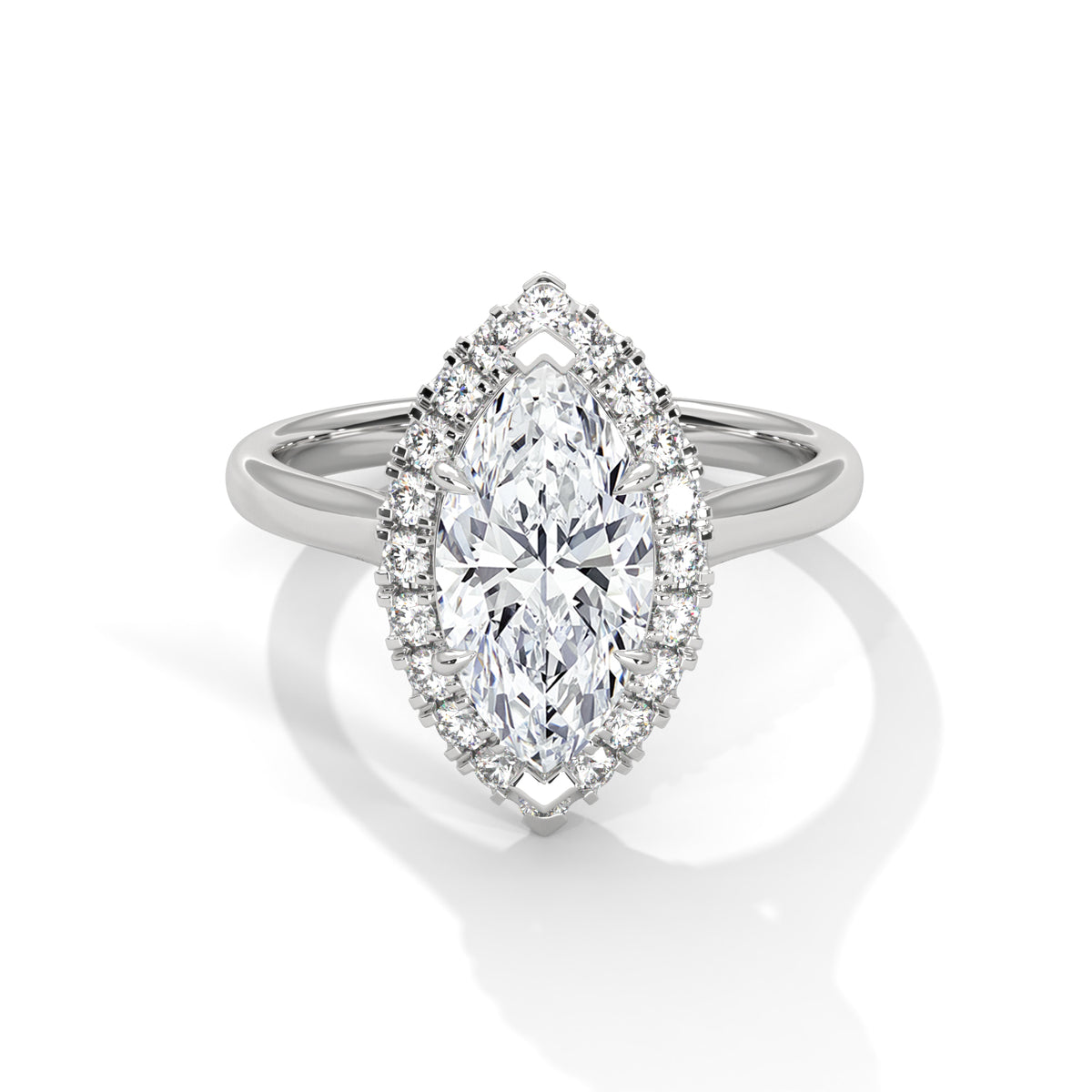 Celestial Marquise Halo Ring