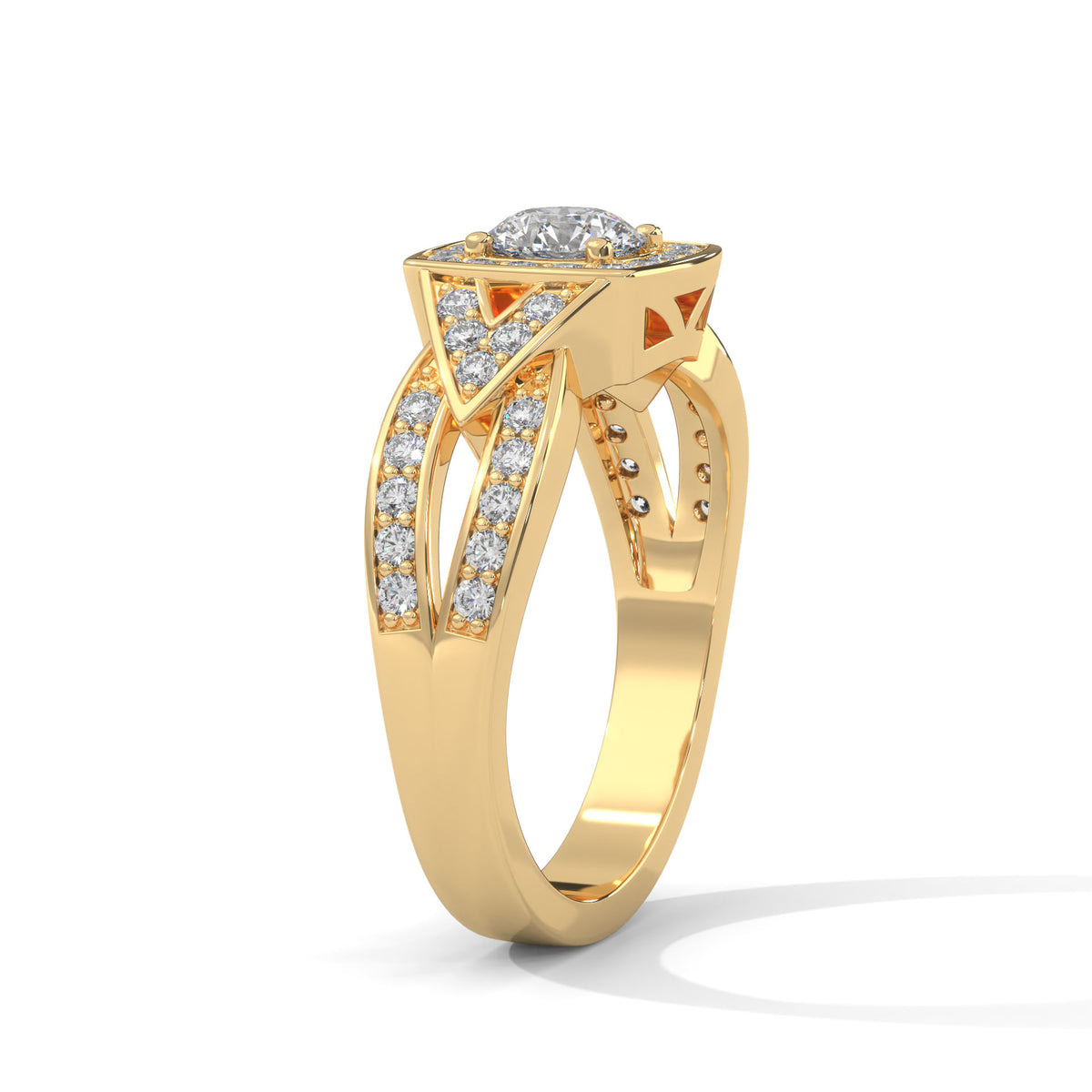 Crossweave Halo Bridal Ring