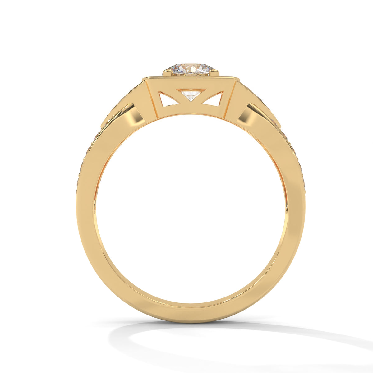 Crossweave Halo Bridal Ring