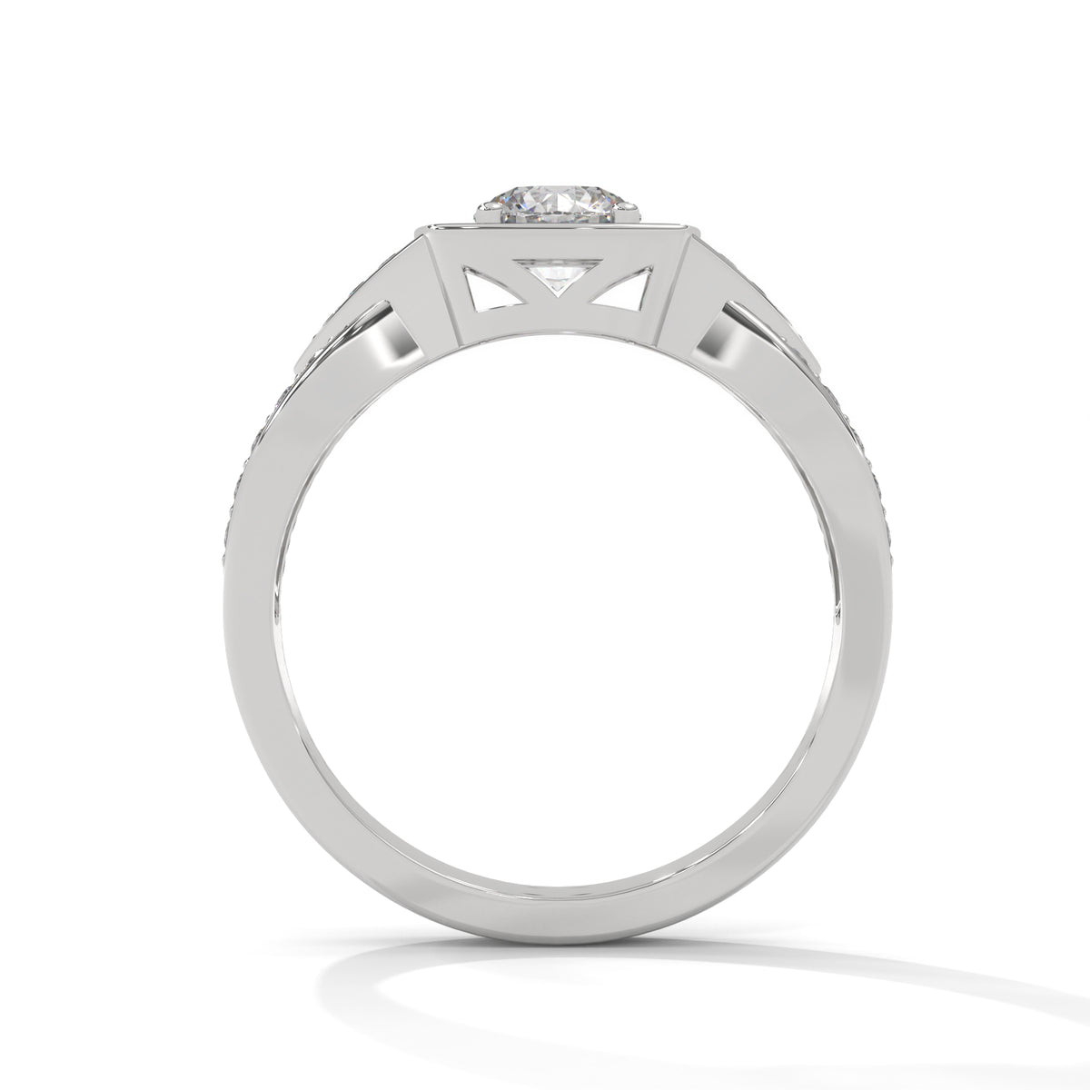 Crossweave Halo Bridal Ring