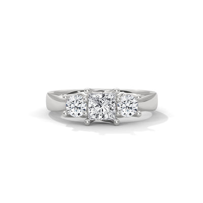 Royal Trinity Princess Ring — IGI Certified Diamond Jewellery | My Carat India