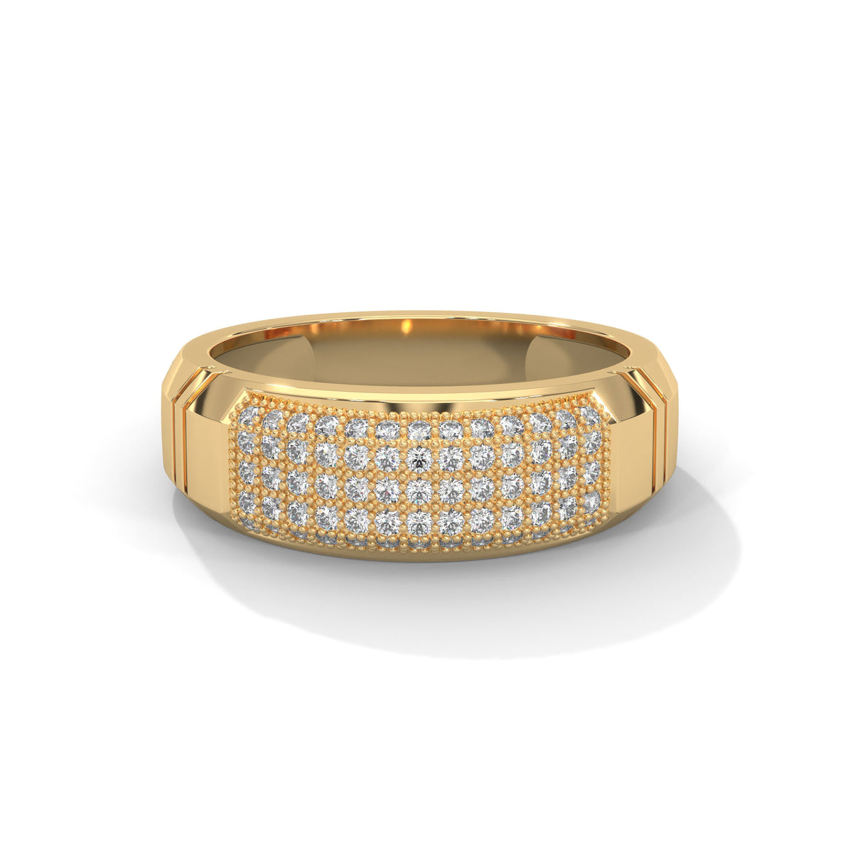 Bold Pavé Fortress Men's Ring