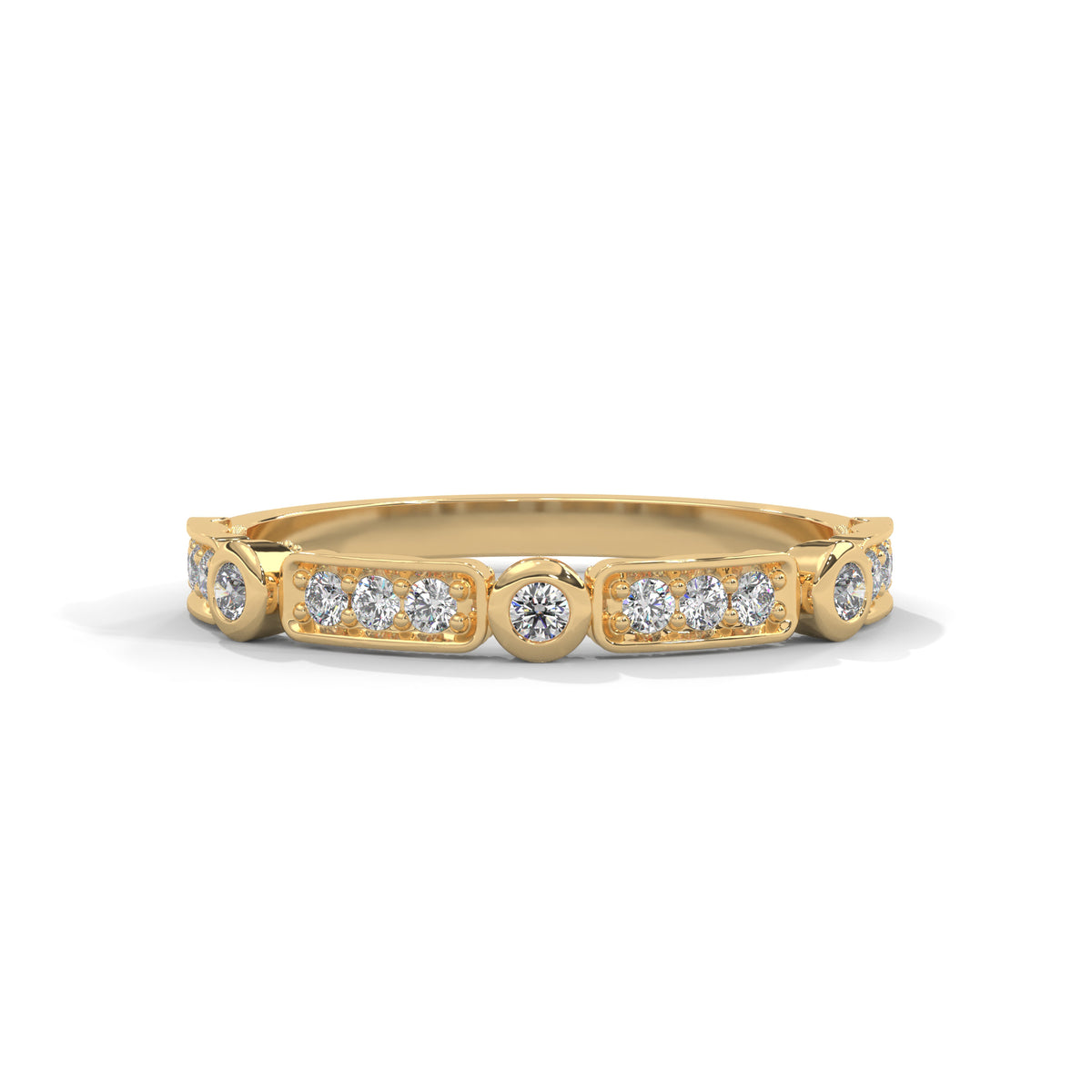 Bezel Arc Diamond Band Ring