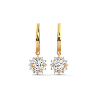 Celestial Bloom Halo Danglers — IGI Certified Diamond Jewellery | My Carat India