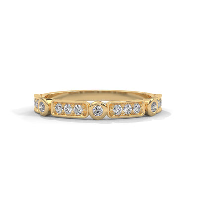 Bezel Arc Diamond Band Ring — IGI Certified Diamond Jewellery | My Carat India