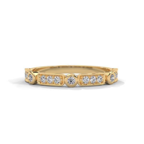 Bezel Arc Diamond Band Ring