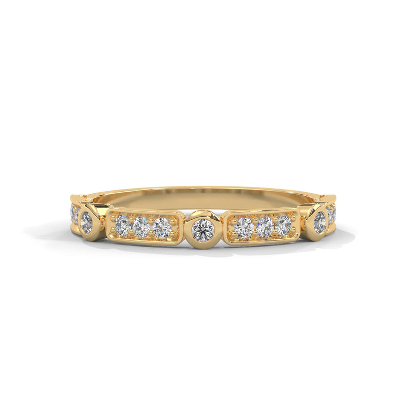Bezel Arc Diamond Band Ring
