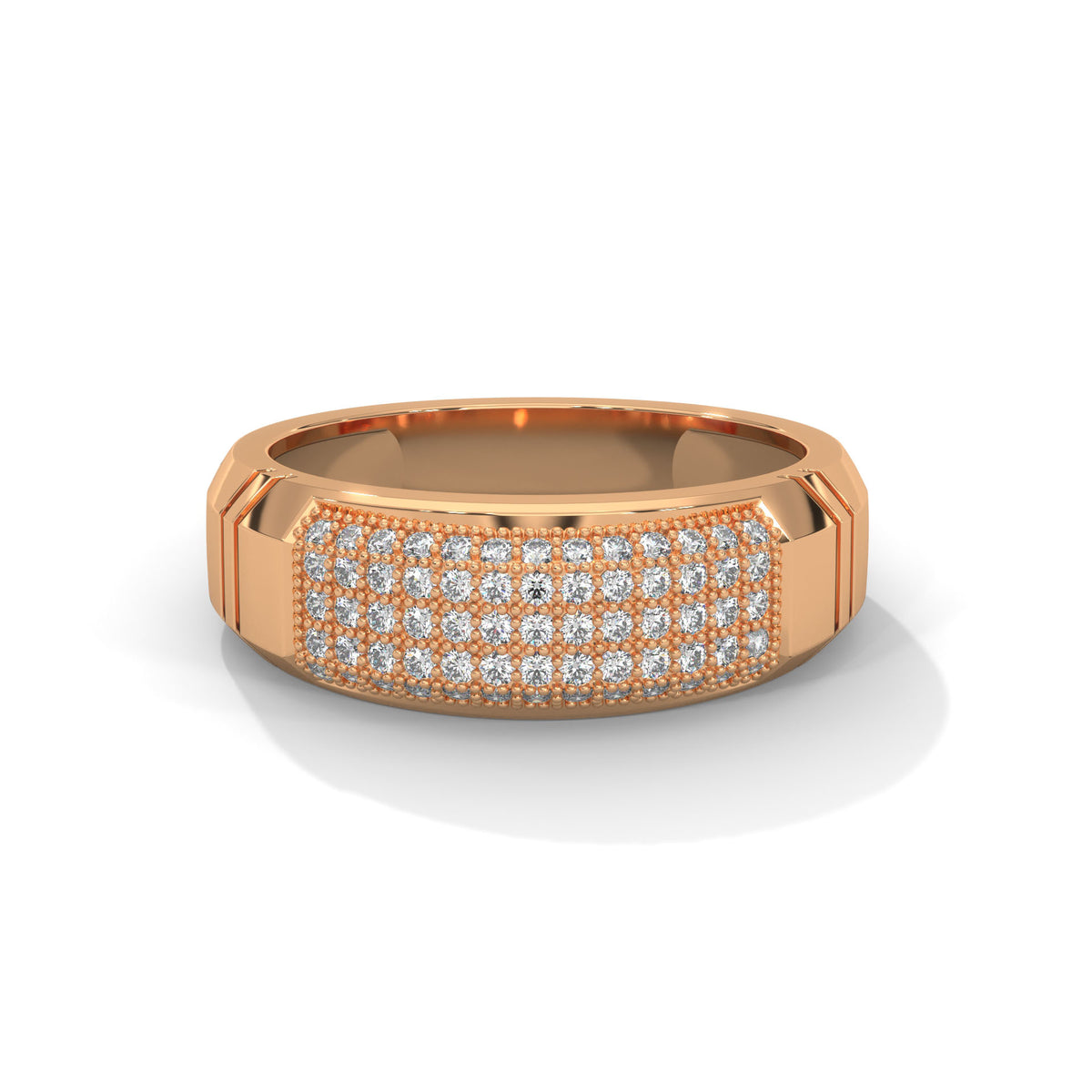 Bold Pavé Fortress Men's Ring
