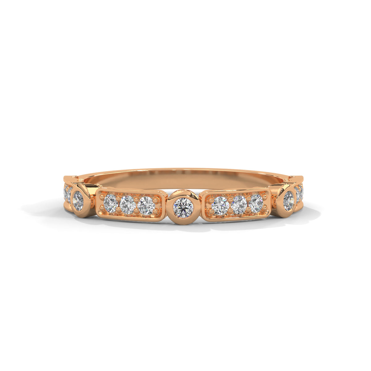 Bezel Arc Diamond Band Ring