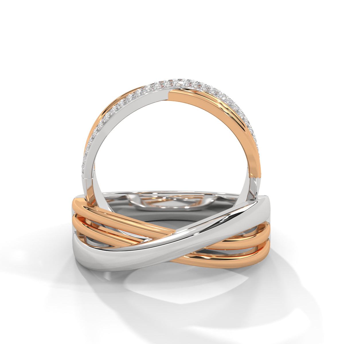Crossover Infinity Diamond Band Ring