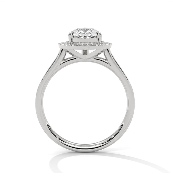 Teardrop Halo Solitaire Ring