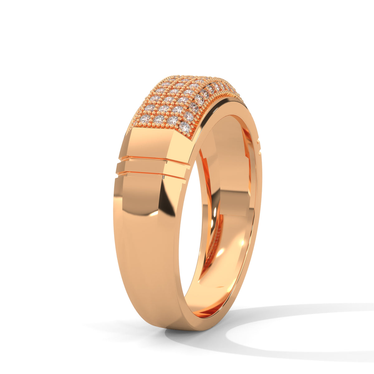 Bold Pavé Fortress Men's Ring