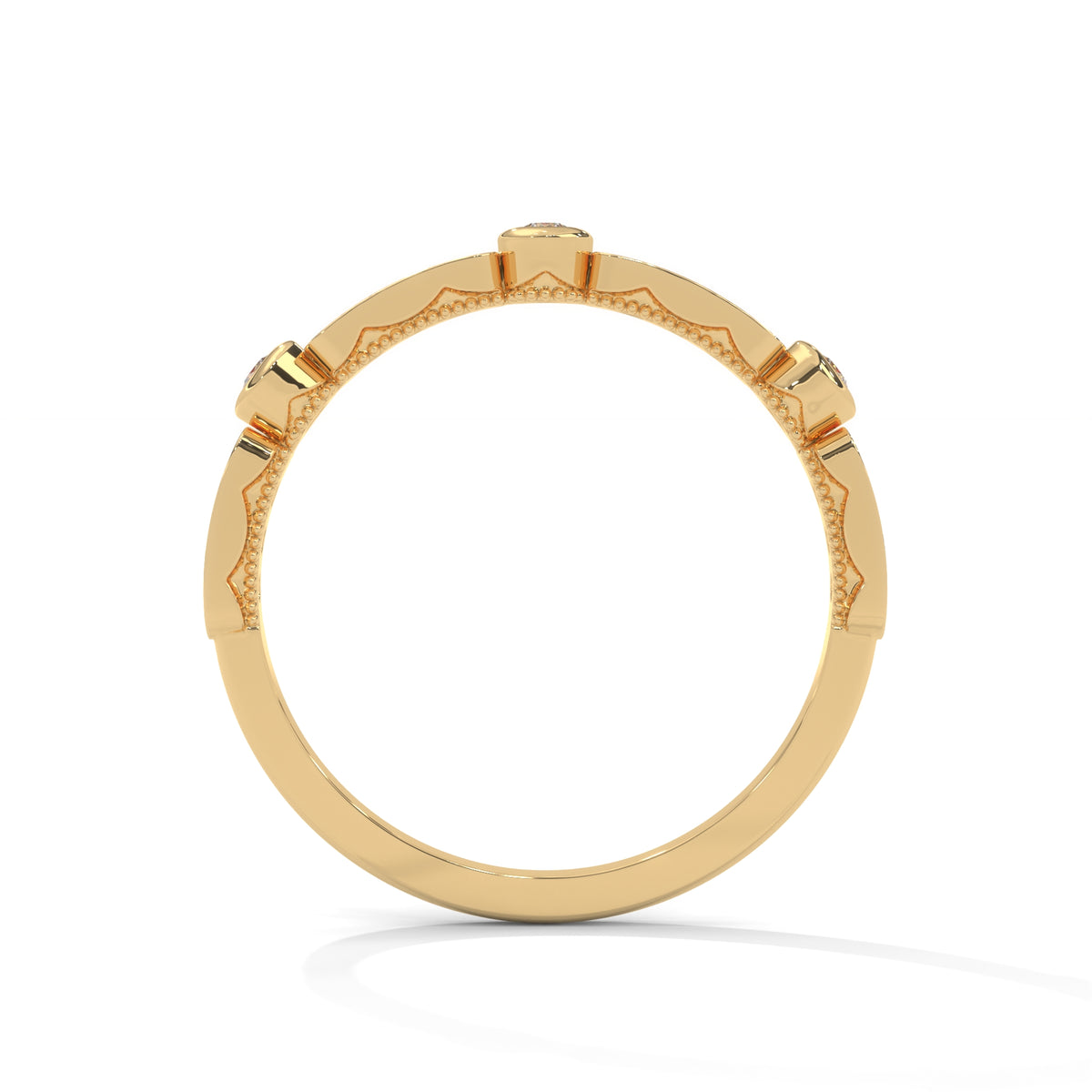 Bezel Arc Diamond Band Ring