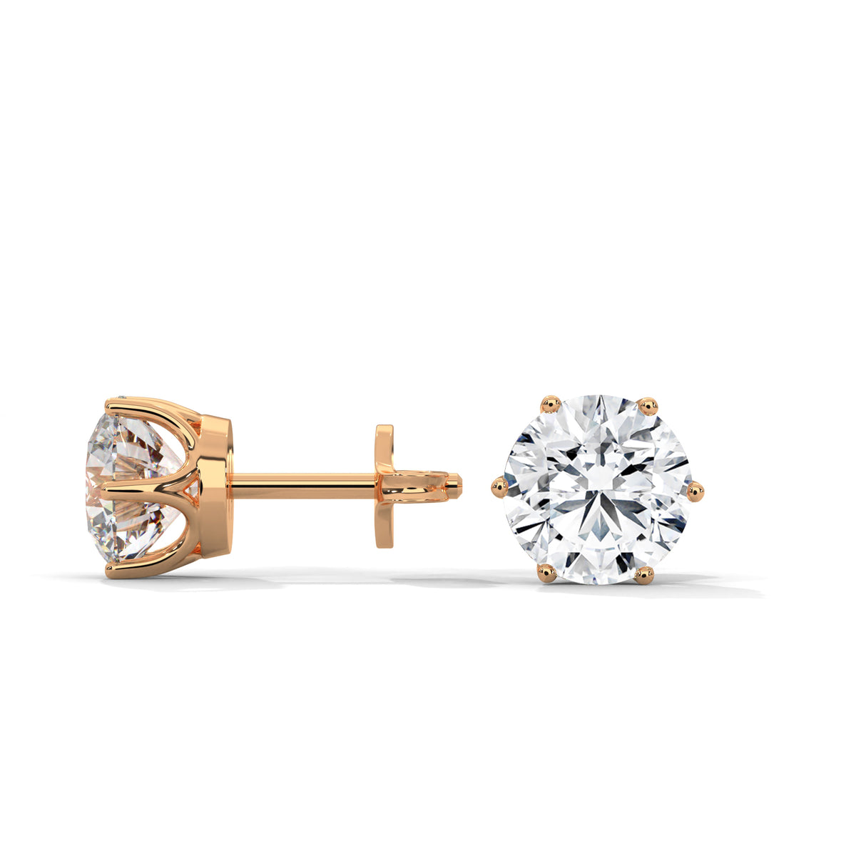 Crowned Brilliance Solitaire Studs