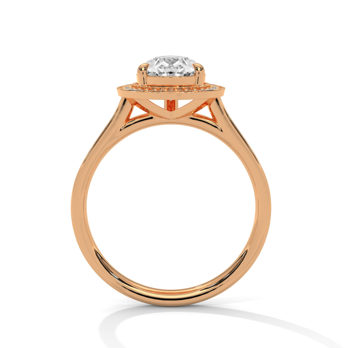 Teardrop Halo Solitaire Ring
