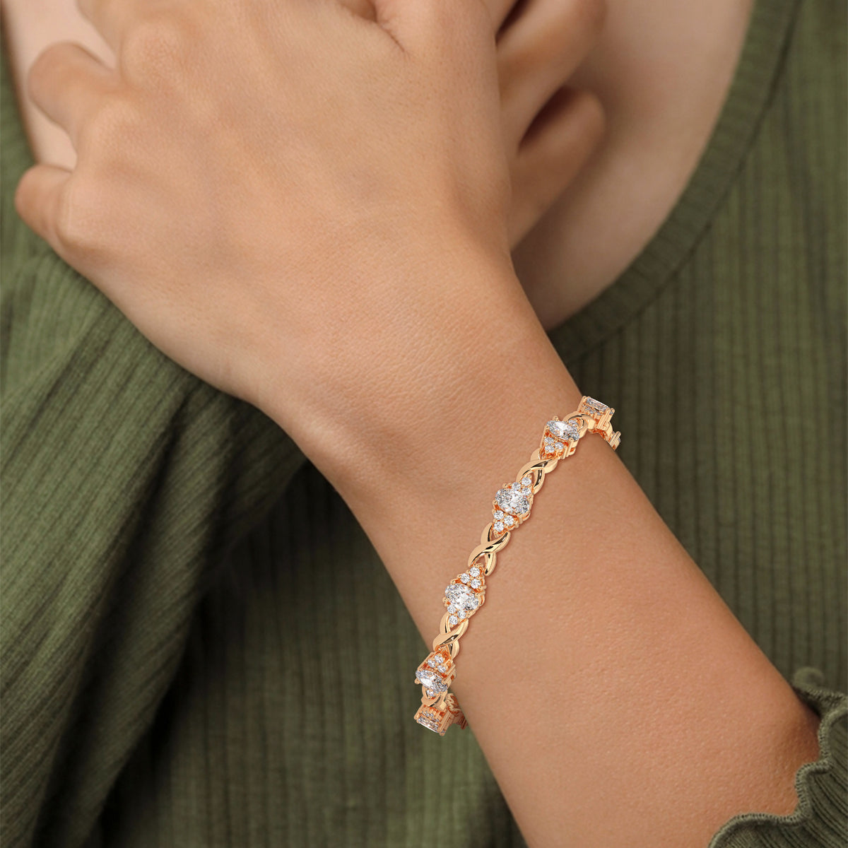 Midnight Bloom Infinity Bracelet