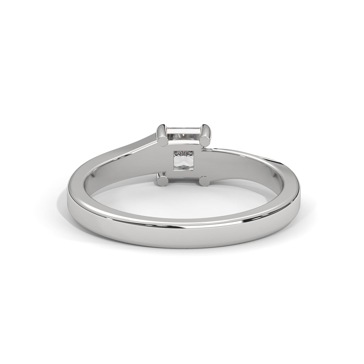 Split Bypass Princess Solitaire Ring