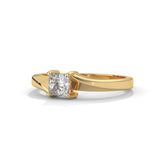 Split Bypass Princess Solitaire Ring