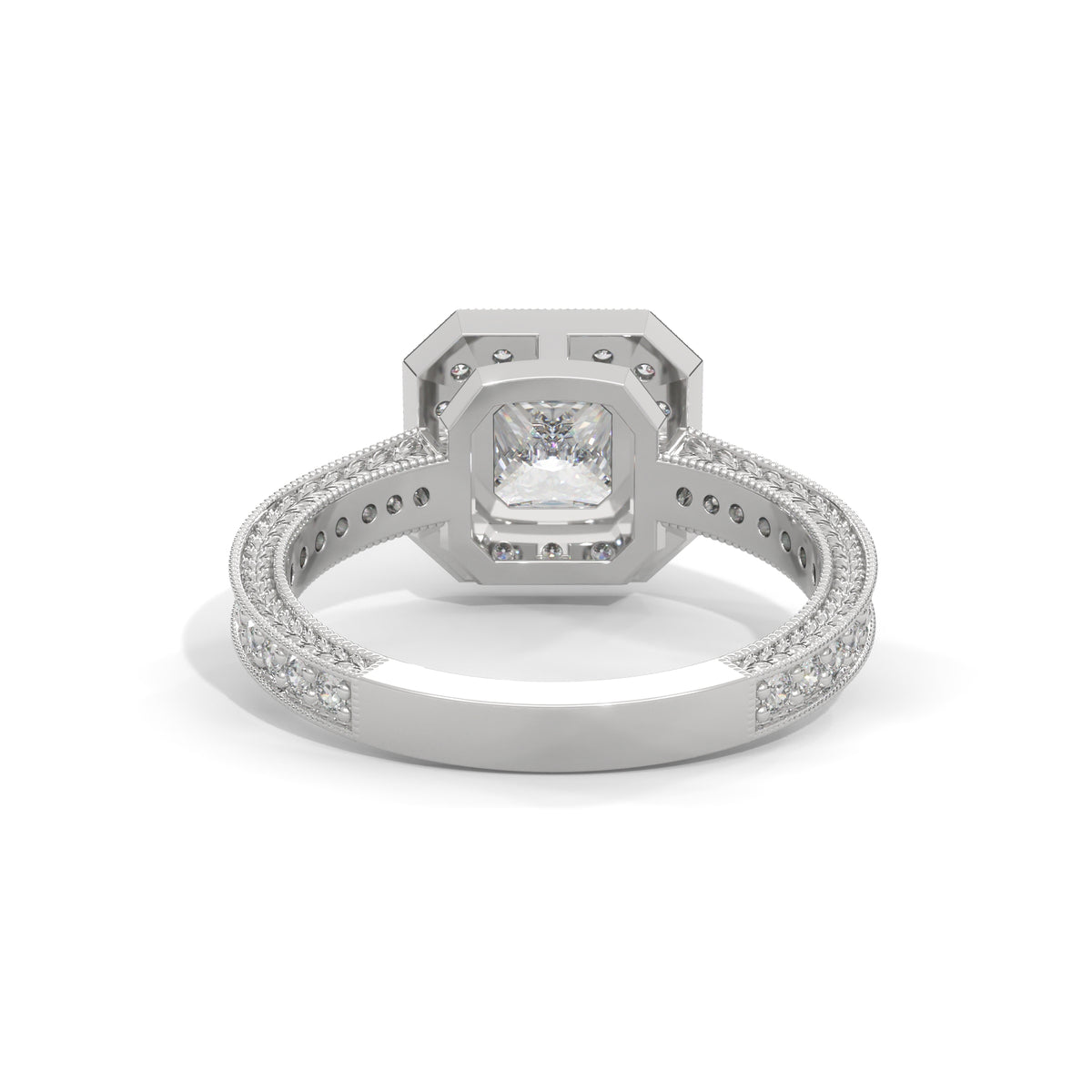 Royal Milgrain Halo Solitaire Ring