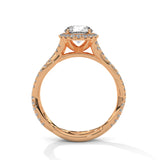 Twisted Infinity Halo Solitaire Ring