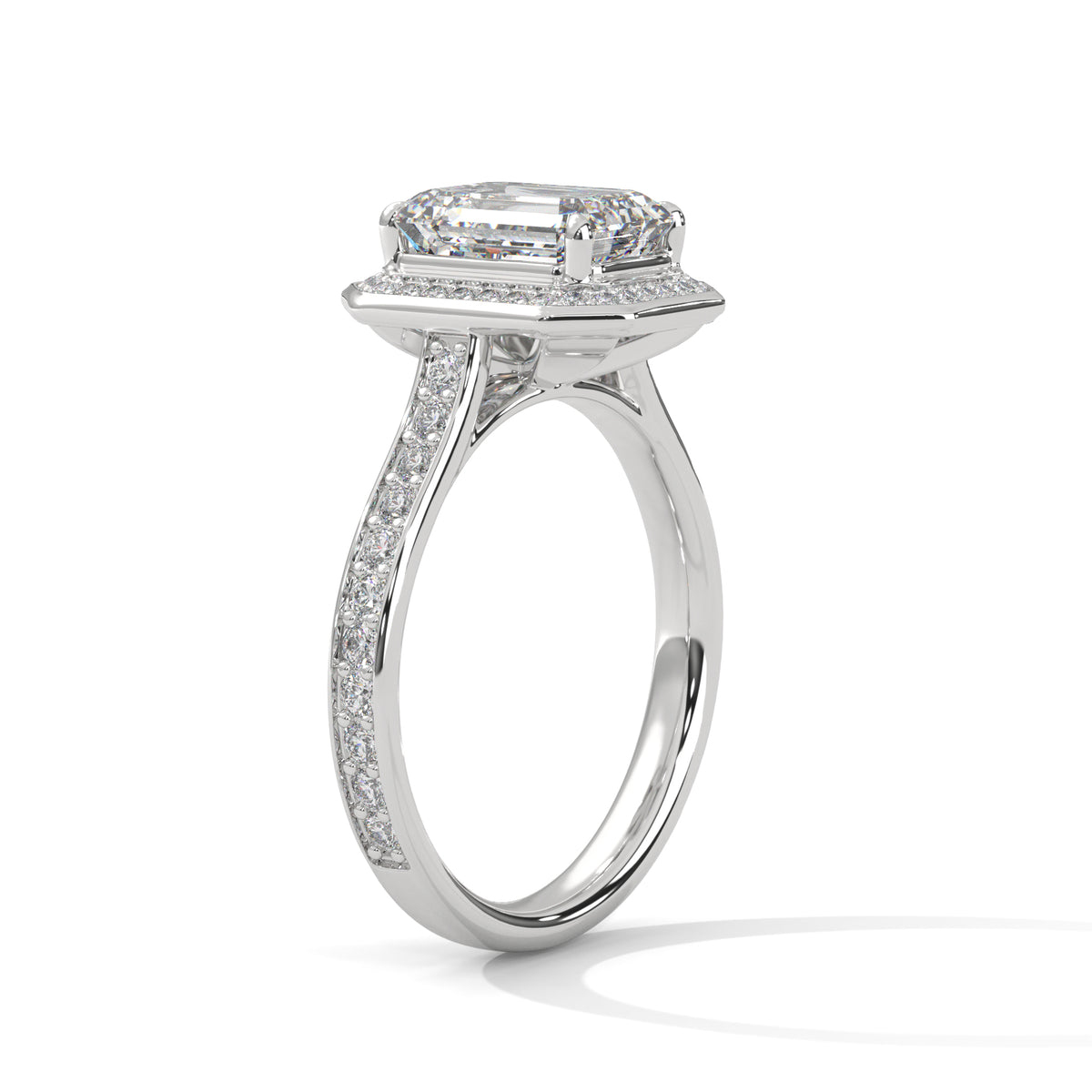 Emerald Royale Halo Ring