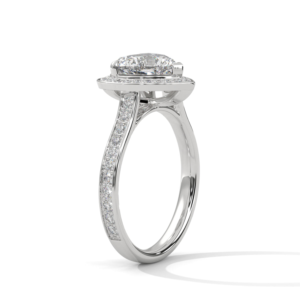 Devoted Heart Halo Ring
