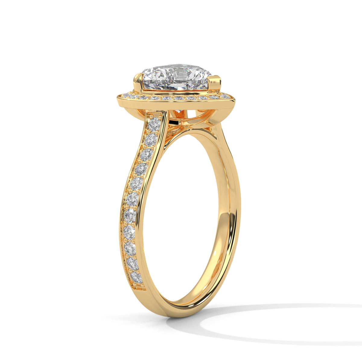 Devoted Heart Halo Ring