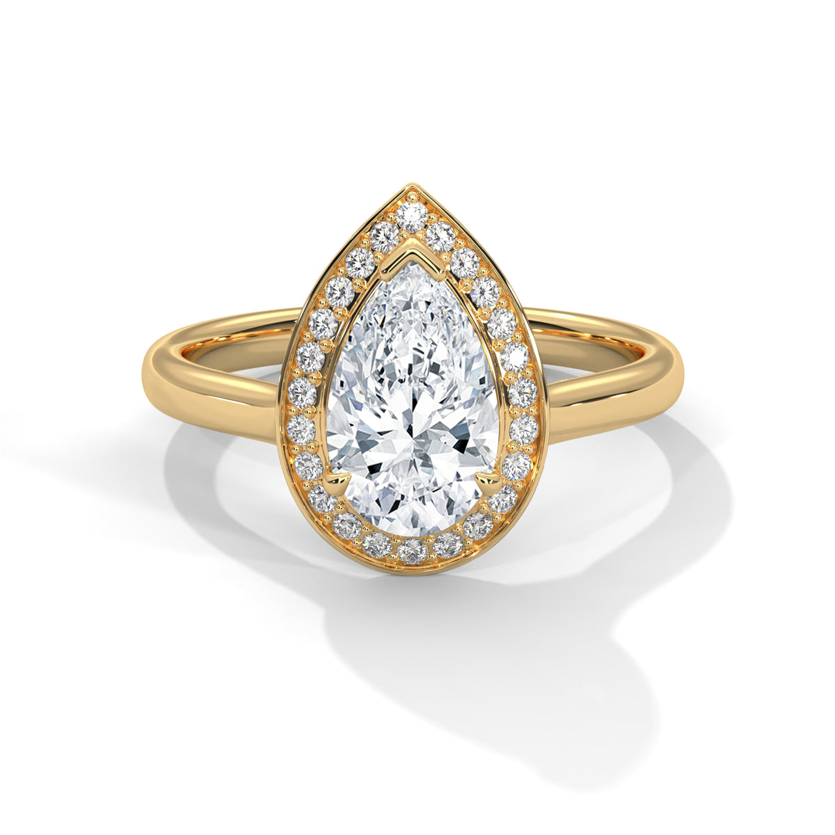 Dewdrop Halo Solitaire Ring