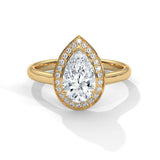 Dewdrop Halo Solitaire Ring