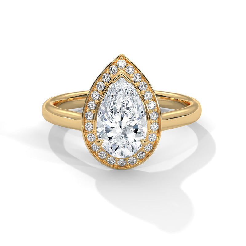 Dewdrop Halo Solitaire Ring