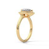 Dewdrop Halo Solitaire Ring