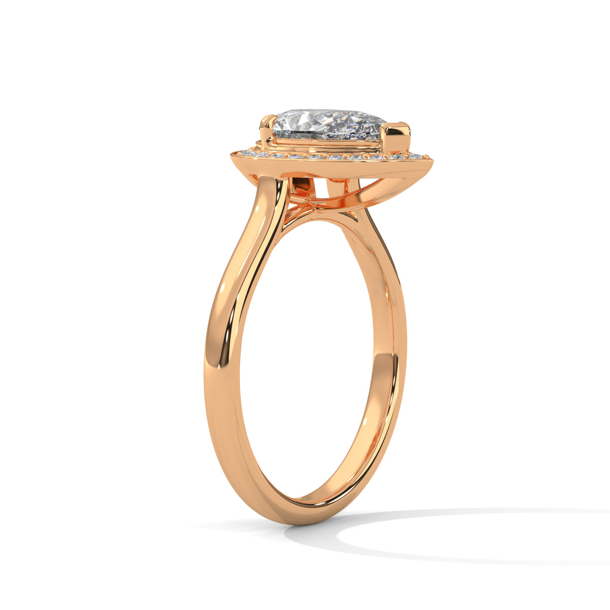 Dewdrop Halo Solitaire Ring