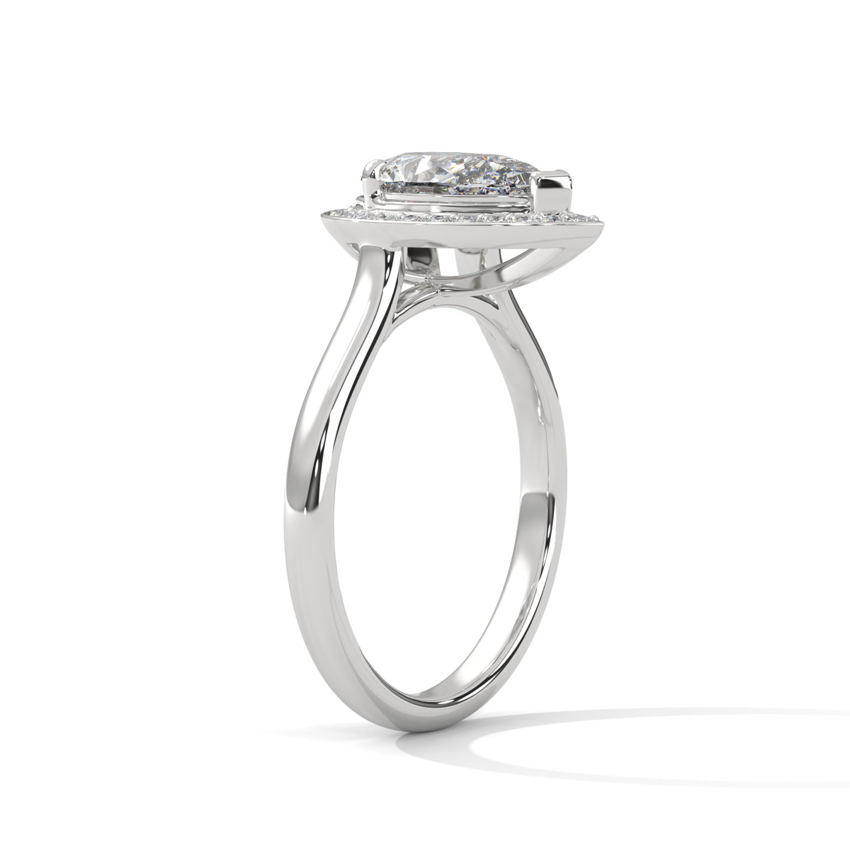 Dewdrop Halo Solitaire Ring