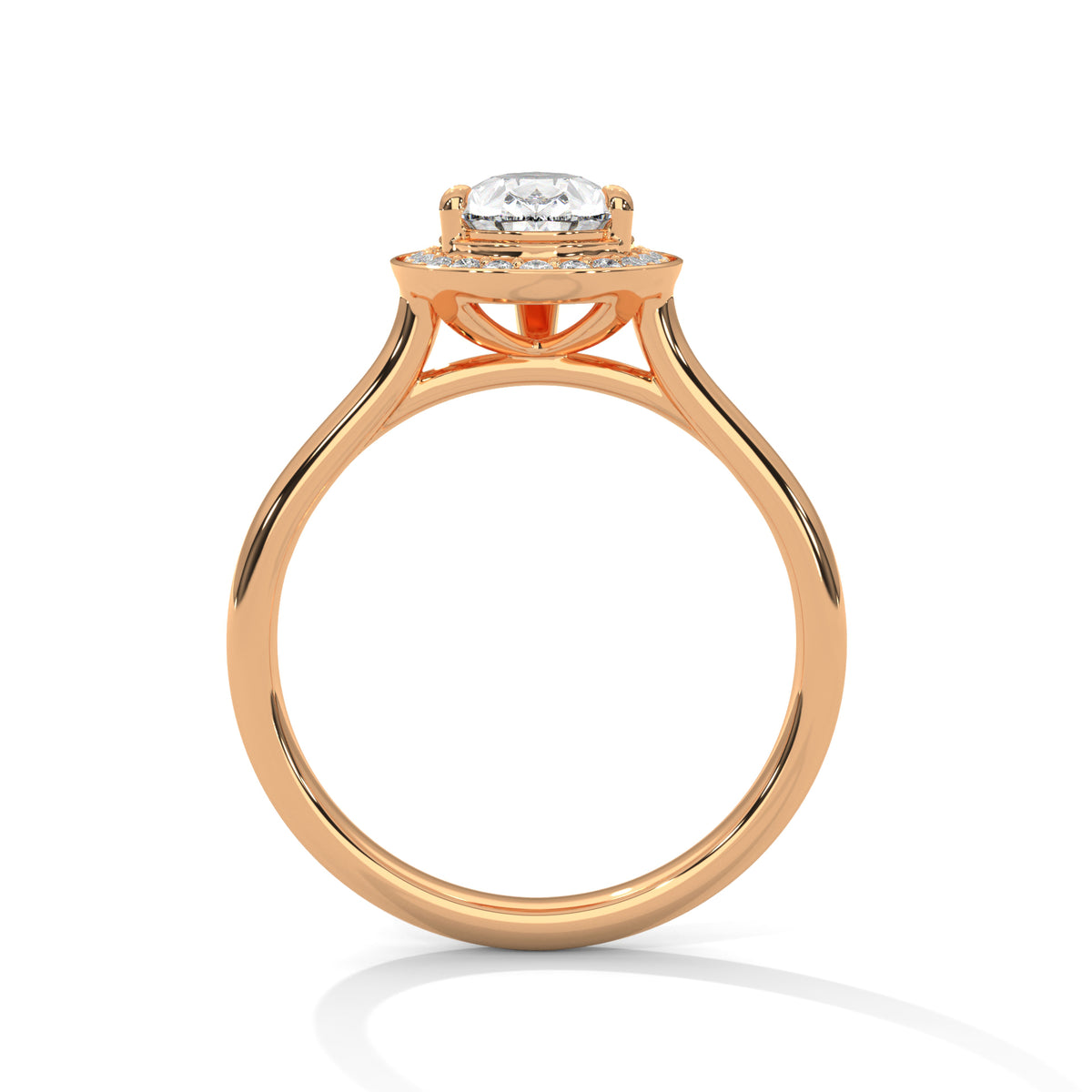 Dewdrop Halo Solitaire Ring