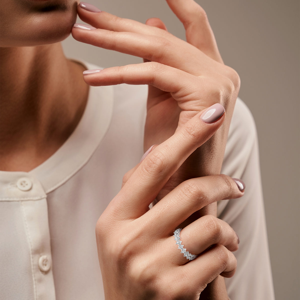Cascading Squares Eternity Ring