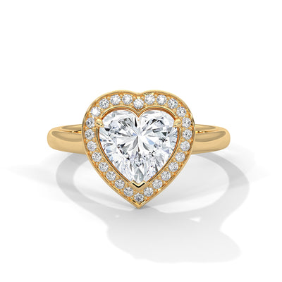 Sweetheart Halo Solitaire Ring — IGI Certified Diamond Jewellery | My Carat India